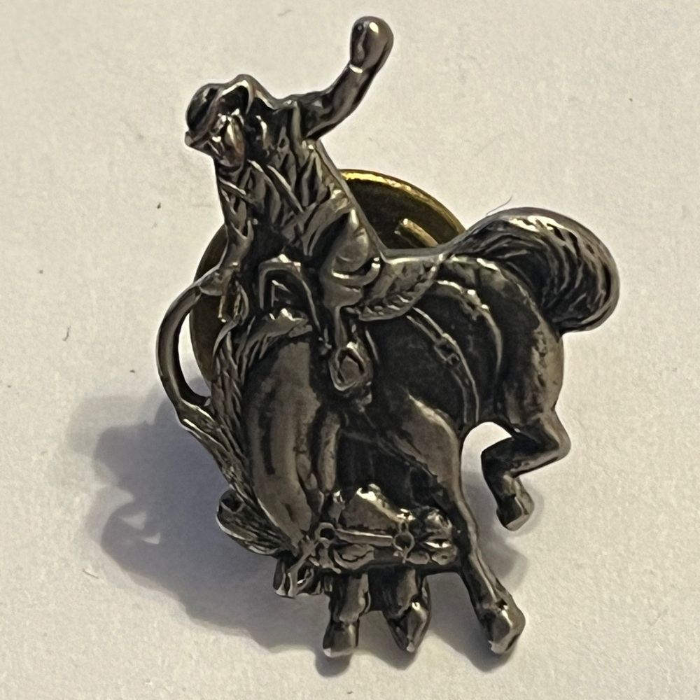 Silver Rodeo Cowboy Tie Pin - Picture 11 of 16